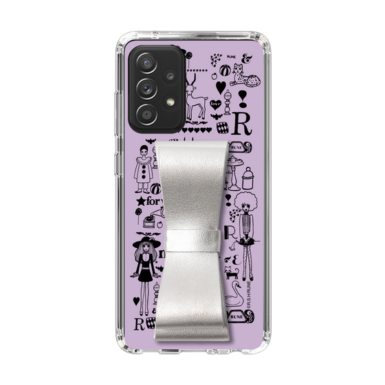 Slim Protection Case - STAND & RING RIBBON Silver［ Rune Naito - RUNE Girl Retro & Modern - Purple ］