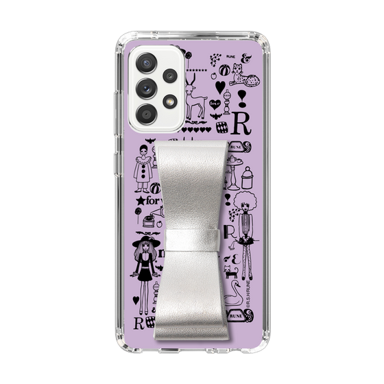 Slim Protection Case - STAND & RING RIBBON Silver［ Rune Naito - RUNE Girl Retro & Modern - Purple ］