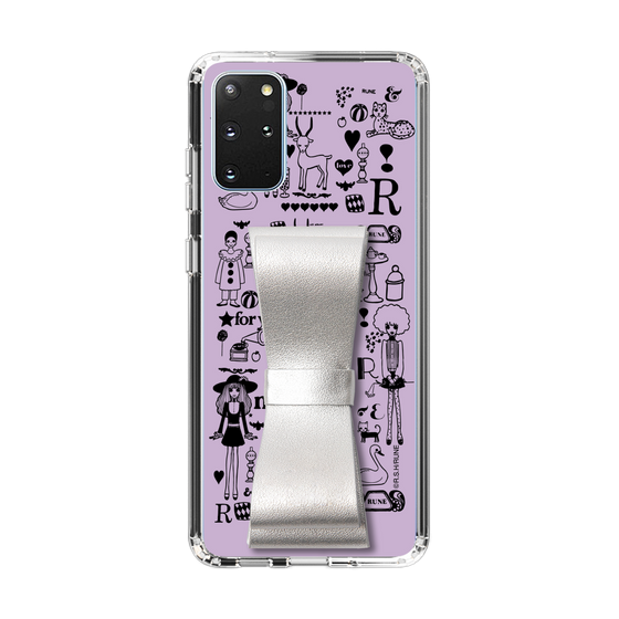 Slim Protection Case - STAND & RING RIBBON Silver［ Rune Naito - RUNE Girl Retro & Modern - Purple ］