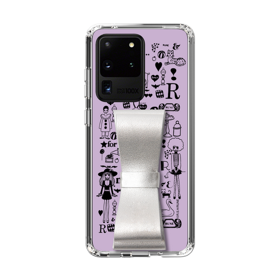 Slim Protection Case - STAND & RING RIBBON Silver［ Rune Naito - RUNE Girl Retro & Modern - Purple ］