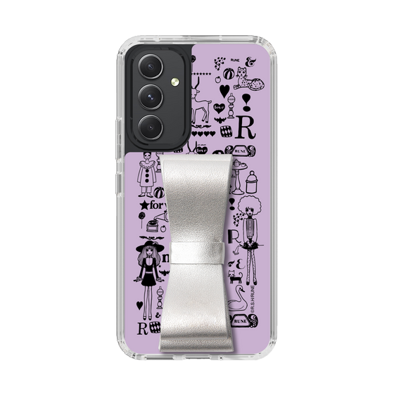 Slim Protection Case - STAND & RING RIBBON Silver［ Rune Naito - RUNE Girl Retro & Modern - Purple ］