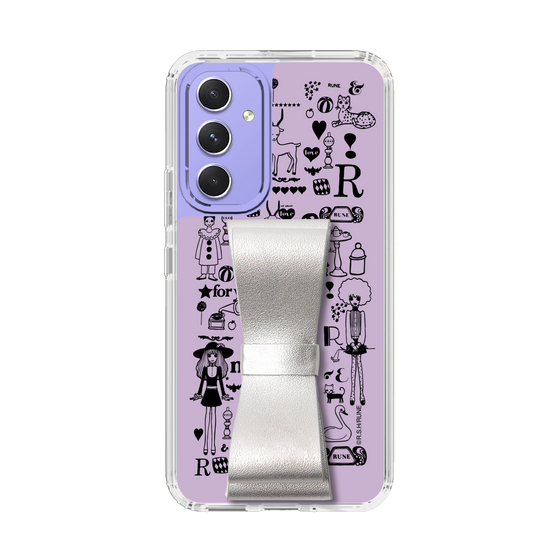 Slim Protection Case - STAND & RING RIBBON Silver［ Rune Naito - RUNE Girl Retro & Modern - Purple ］
