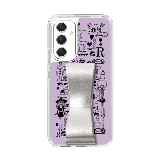 Slim Protection Case - STAND & RING RIBBON Silver［ Rune Naito - RUNE Girl Retro & Modern - Purple ］