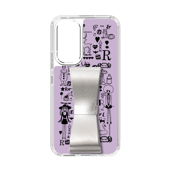 Slim Protection Case - STAND & RING RIBBON Silver［ Rune Naito - RUNE Girl Retro & Modern - Purple ］