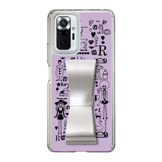 Slim Protection Case - STAND & RING RIBBON Silver［ Rune Naito - RUNE Girl Retro & Modern - Purple ］
