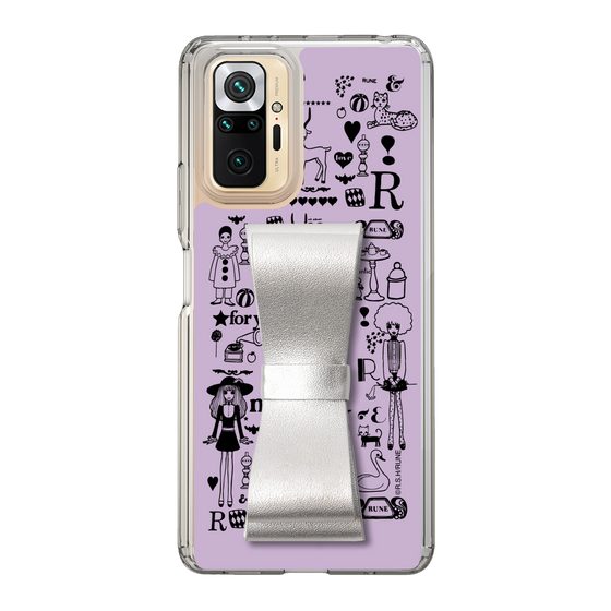 Slim Protection Case - STAND & RING RIBBON Silver［ Rune Naito - RUNE Girl Retro & Modern - Purple ］