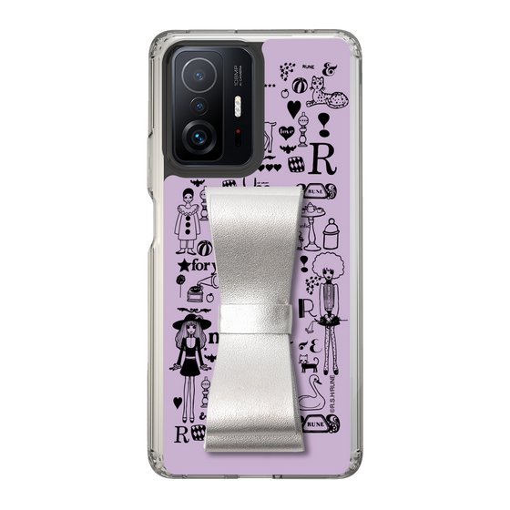 Slim Protection Case - STAND & RING RIBBON Silver［ Rune Naito - RUNE Girl Retro & Modern - Purple ］