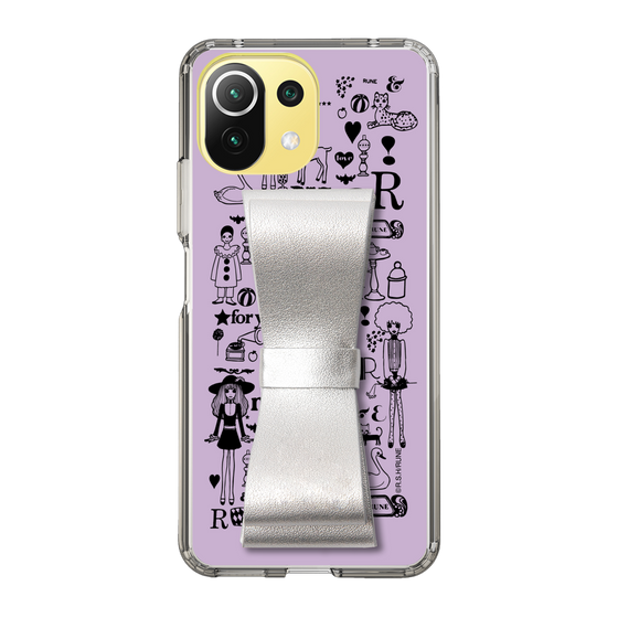 Slim Protection Case - STAND & RING RIBBON Silver［ Rune Naito - RUNE Girl Retro & Modern - Purple ］