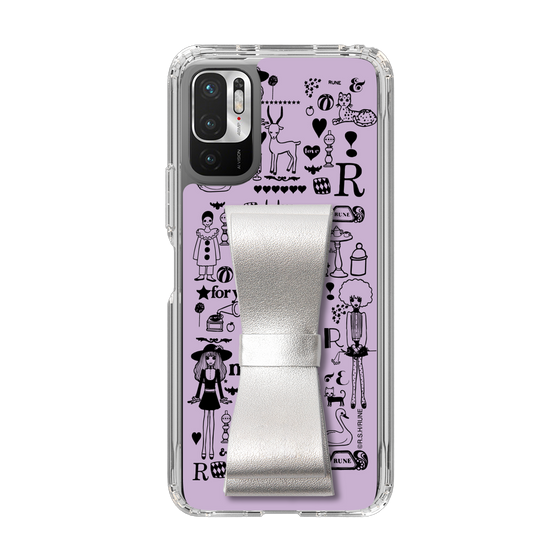 Slim Protection Case - STAND & RING RIBBON Silver［ Rune Naito - RUNE Girl Retro & Modern - Purple ］