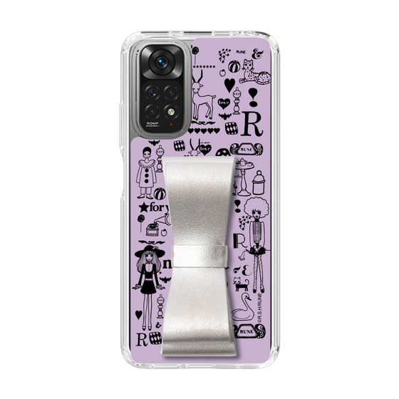 Slim Protection Case - STAND & RING RIBBON Silver［ Rune Naito - RUNE Girl Retro & Modern - Purple ］