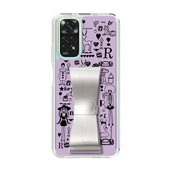 Slim Protection Case - STAND & RING RIBBON Silver［ Rune Naito - RUNE Girl Retro & Modern - Purple ］
