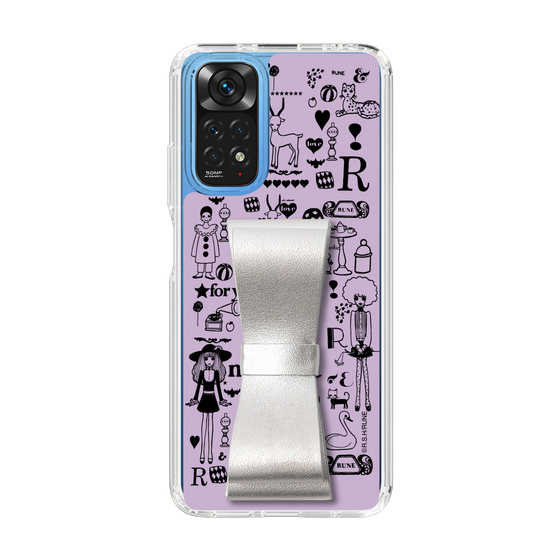 Slim Protection Case - STAND & RING RIBBON Silver［ Rune Naito - RUNE Girl Retro & Modern - Purple ］