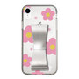 Slim Protection Case - STAND & RING RIBBON Silver［ Rune Naito - RUNE Flower - Pink ］