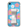 Slim Protection Case - STAND & RING RIBBON Silver［ Rune Naito - RUNE Flower - Pink ］