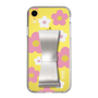 Slim Protection Case - STAND & RING RIBBON Silver［ Rune Naito - RUNE Flower - Pink ］