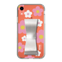 Slim Protection Case - STAND & RING RIBBON Silver［ Rune Naito - RUNE Flower - Pink ］