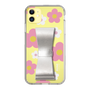 Slim Protection Case - STAND & RING RIBBON Silver［ Rune Naito - RUNE Flower - Pink ］