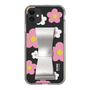 Slim Protection Case - STAND & RING RIBBON Silver［ Rune Naito - RUNE Flower - Pink ］