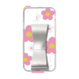 Slim Protection Case - STAND & RING RIBBON Silver［ Rune Naito - RUNE Flower - Pink ］