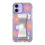 Slim Protection Case - STAND & RING RIBBON Silver［ Rune Naito - RUNE Flower - Pink ］