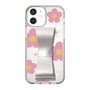 Slim Protection Case - STAND & RING RIBBON Silver［ Rune Naito - RUNE Flower - Pink ］