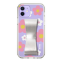 Slim Protection Case - STAND & RING RIBBON Silver［ Rune Naito - RUNE Flower - Pink ］