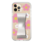 Slim Protection Case - STAND & RING RIBBON Silver［ Rune Naito - RUNE Flower - Pink ］