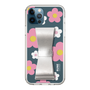 Slim Protection Case - STAND & RING RIBBON Silver［ Rune Naito - RUNE Flower - Pink ］