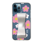 Slim Protection Case - STAND & RING RIBBON Silver［ Rune Naito - RUNE Flower - Pink ］