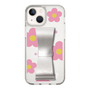 Slim Protection Case - STAND & RING RIBBON Silver［ Rune Naito - RUNE Flower - Pink ］