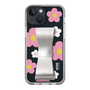Slim Protection Case - STAND & RING RIBBON Silver［ Rune Naito - RUNE Flower - Pink ］