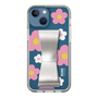 Slim Protection Case - STAND & RING RIBBON Silver［ Rune Naito - RUNE Flower - Pink ］