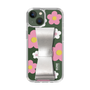 Slim Protection Case - STAND & RING RIBBON Silver［ Rune Naito - RUNE Flower - Pink ］