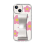 Slim Protection Case - STAND & RING RIBBON Silver［ Rune Naito - RUNE Flower - Pink ］