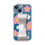 Slim Protection Case - STAND & RING RIBBON Silver［ Rune Naito - RUNE Flower - Pink ］