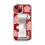 Slim Protection Case - STAND & RING RIBBON Silver［ Rune Naito - RUNE Flower - Pink ］