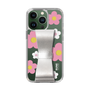 Slim Protection Case - STAND & RING RIBBON Silver［ Rune Naito - RUNE Flower - Pink ］