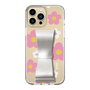 Slim Protection Case - STAND & RING RIBBON Silver［ Rune Naito - RUNE Flower - Pink ］