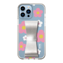 Slim Protection Case - STAND & RING RIBBON Silver［ Rune Naito - RUNE Flower - Pink ］