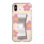 Slim Protection Case - STAND & RING RIBBON Silver［ Rune Naito - RUNE Flower - Pink ］