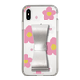 Slim Protection Case - STAND & RING RIBBON Silver［ Rune Naito - RUNE Flower - Pink ］