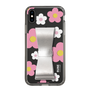 Slim Protection Case - STAND & RING RIBBON Silver［ Rune Naito - RUNE Flower - Pink ］