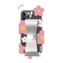 Slim Protection Case - STAND & RING RIBBON Silver［ Rune Naito - RUNE Flower - Pink ］