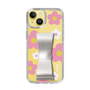 Slim Protection Case - STAND & RING RIBBON Silver［ Rune Naito - RUNE Flower - Pink ］