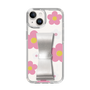 Slim Protection Case - STAND & RING RIBBON Silver［ Rune Naito - RUNE Flower - Pink ］