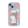 Slim Protection Case - STAND & RING RIBBON Silver［ Rune Naito - RUNE Flower - Pink ］