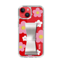 Slim Protection Case - STAND & RING RIBBON Silver［ Rune Naito - RUNE Flower - Pink ］
