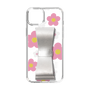 Slim Protection Case - STAND & RING RIBBON Silver［ Rune Naito - RUNE Flower - Pink ］