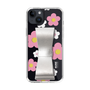 Slim Protection Case - STAND & RING RIBBON Silver［ Rune Naito - RUNE Flower - Pink ］