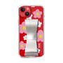 Slim Protection Case - STAND & RING RIBBON Silver［ Rune Naito - RUNE Flower - Pink ］